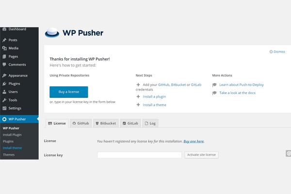 wp pusher plugin