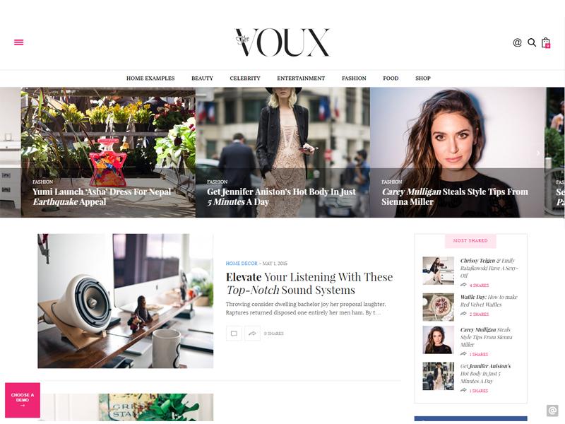 the voux wordpress theme