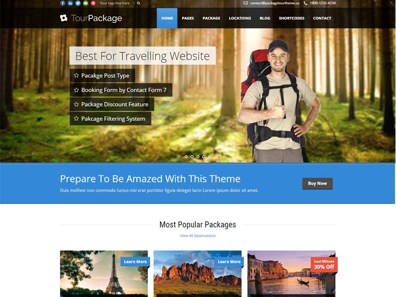 tour package wp theme