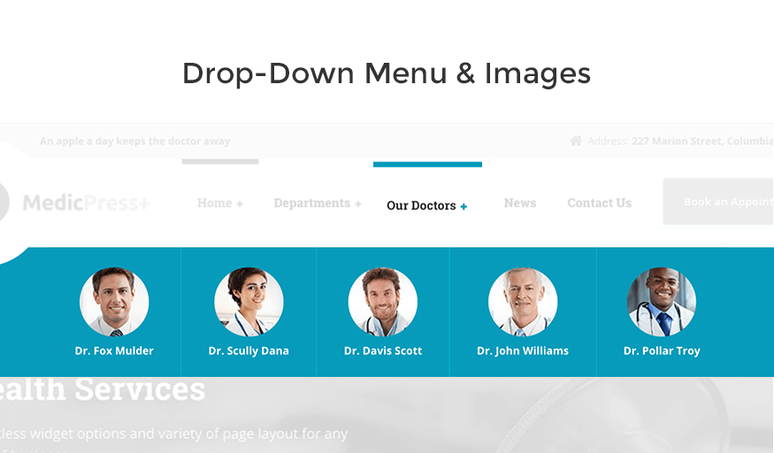 drop down menu medicpress