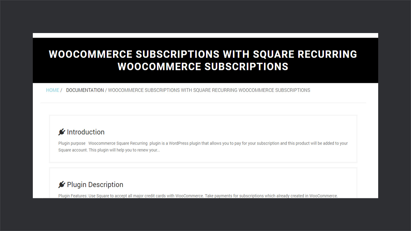 documentation of square recurring payments for woocommerce