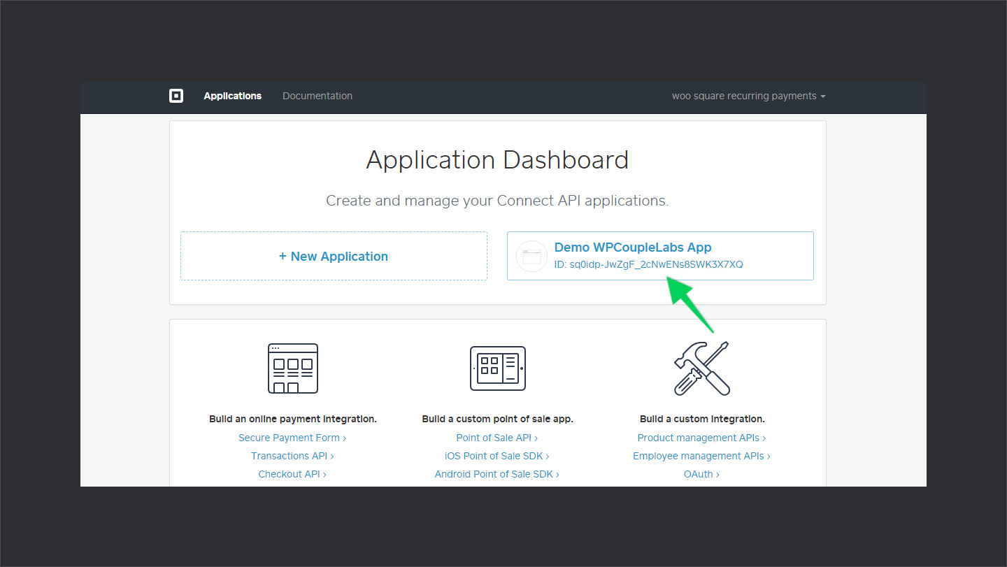 Square Application Credentials