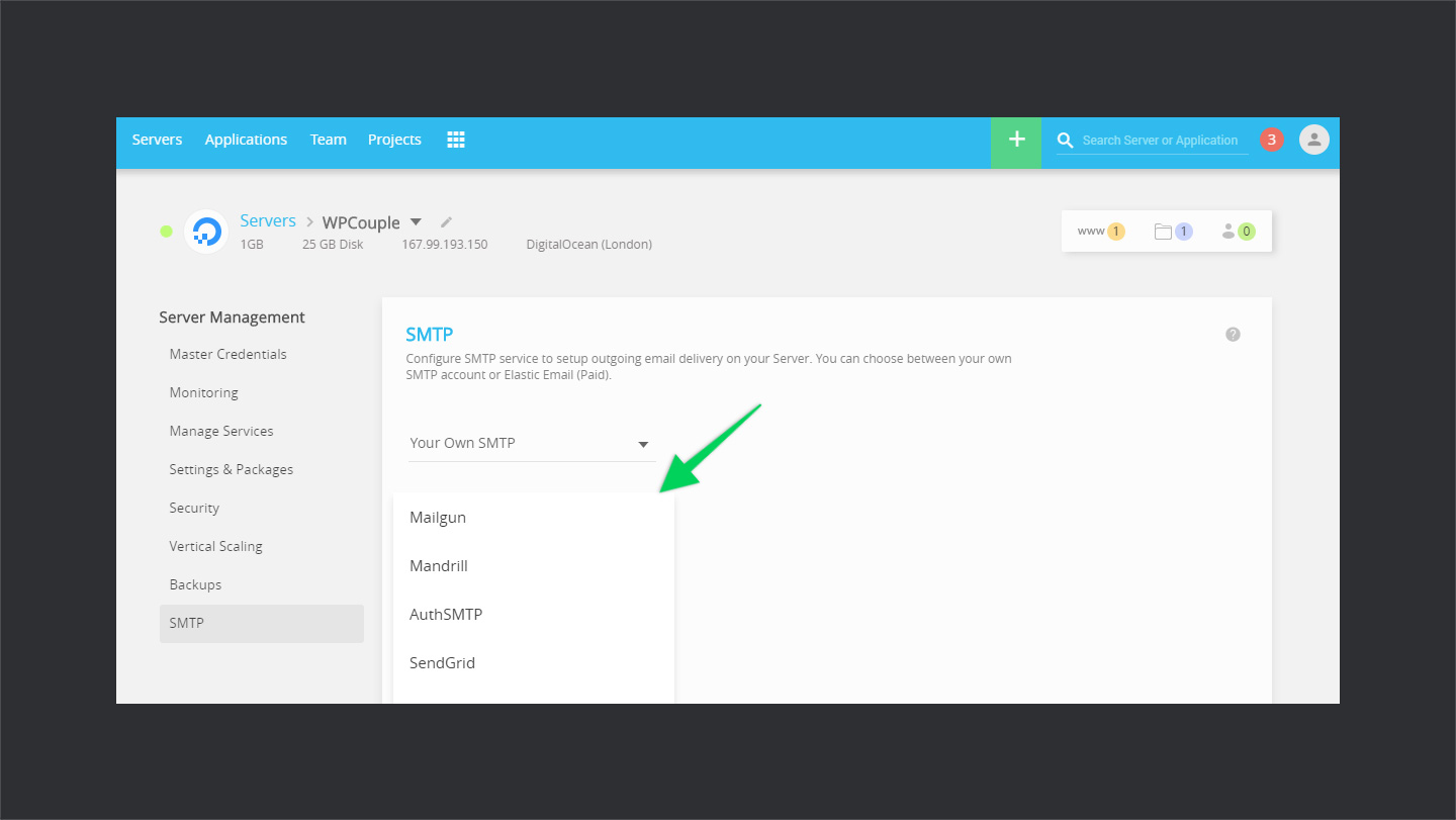 Cloud ways SMTP-server-configurations