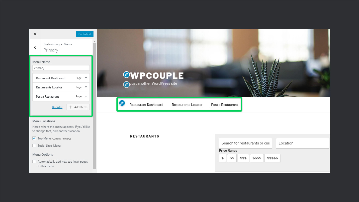 Wp Restaurant Listings Menu Settings