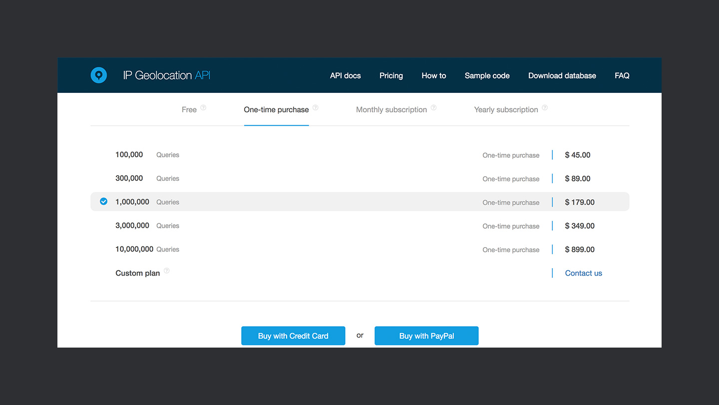 Ip Geolocation Api Pricing