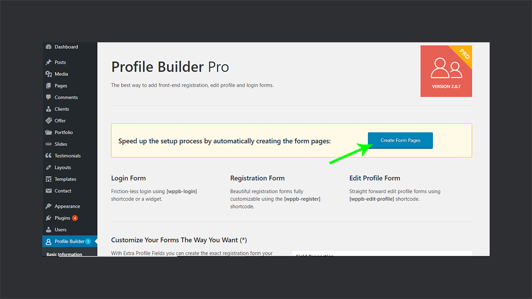 Profilebuilderpro Create Forms