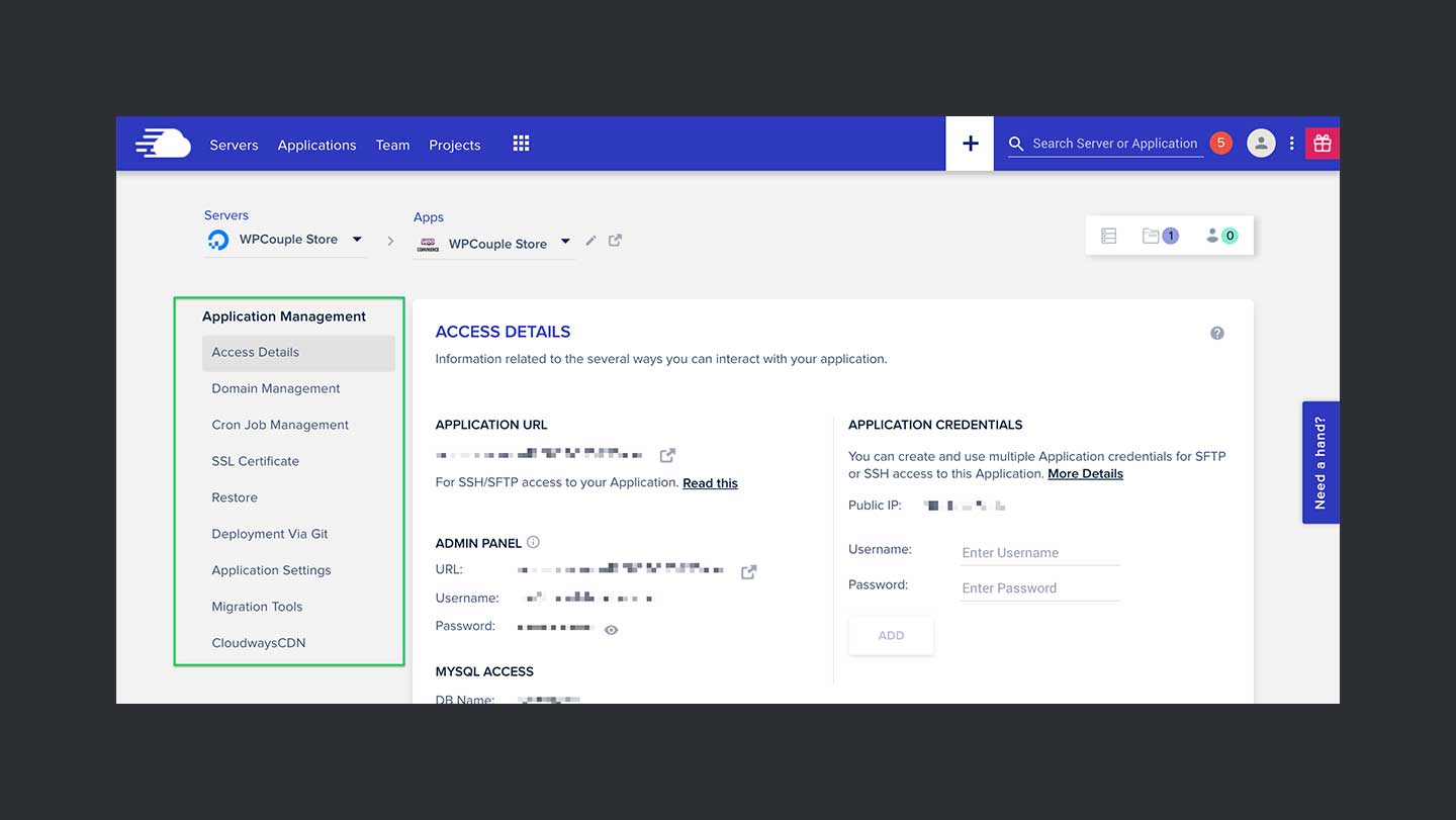 Cloudways Review Application Management