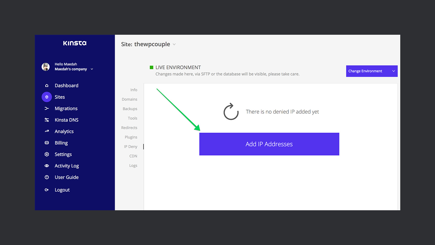 Kinsta Review Site Denied Ips