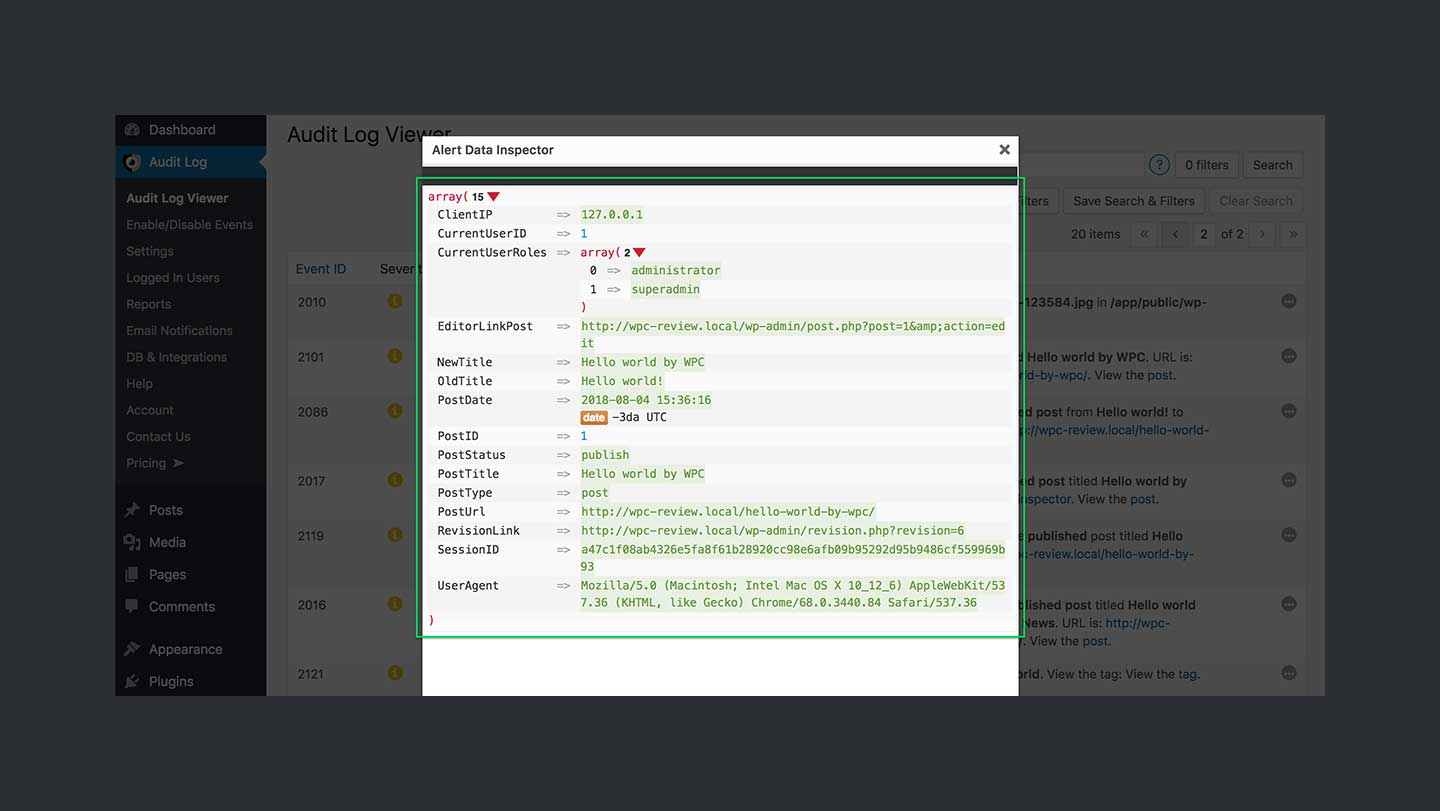 Wsal Review Auditlog Data Inspector