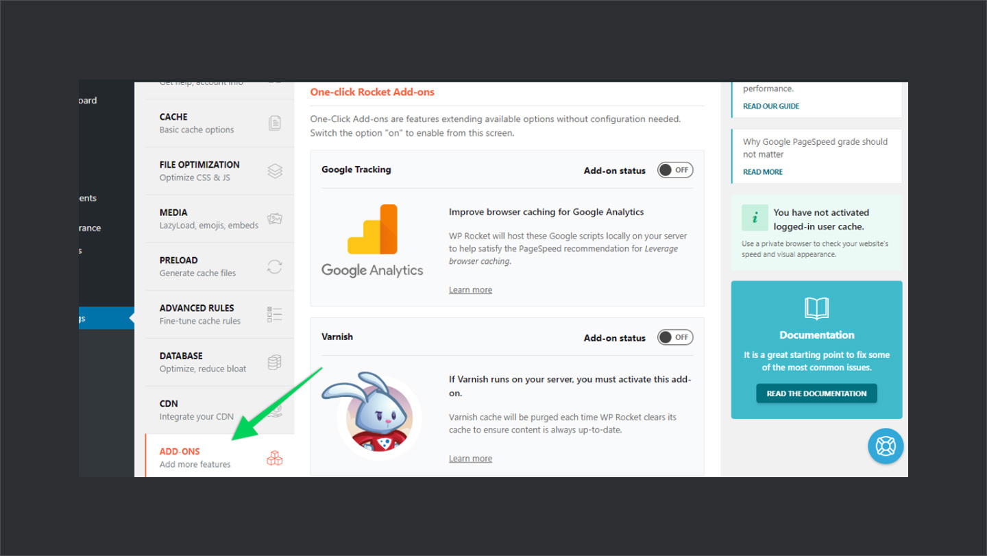 Add Ons In Wp Rocket