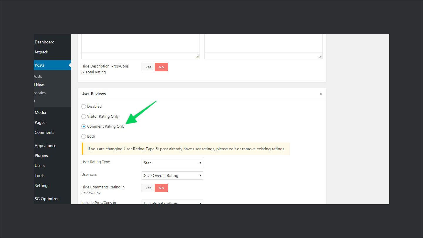 Comment Ratings In Wp Review Pro