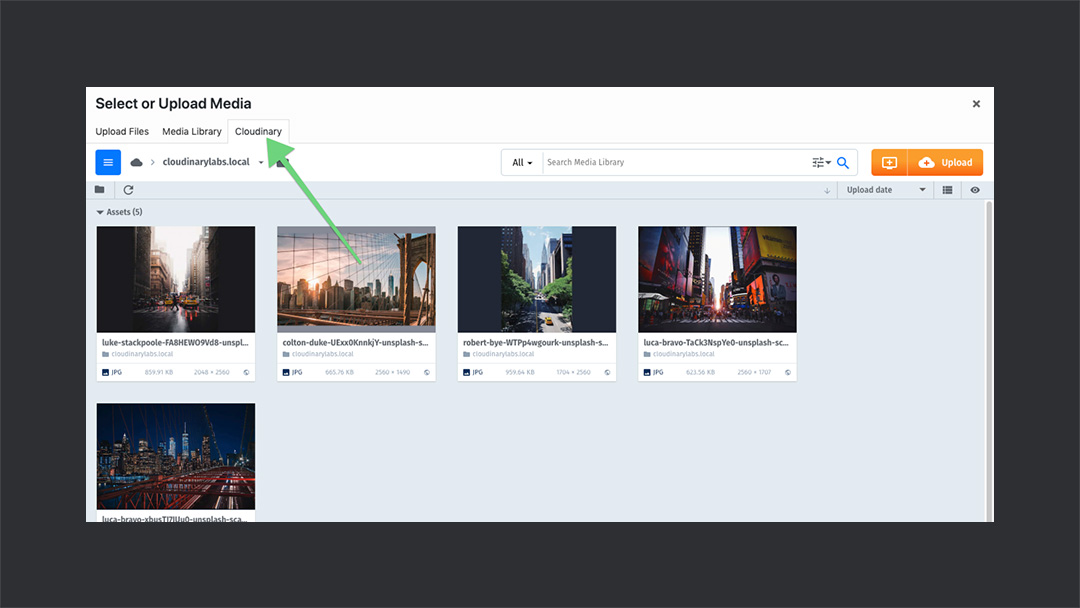 Cloudinary Media Library Ui