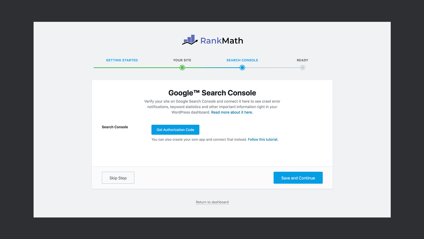 Rank Math Google Search Console