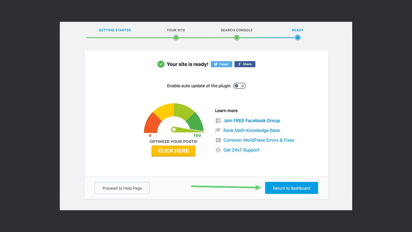 Rank Math Return Dashboard