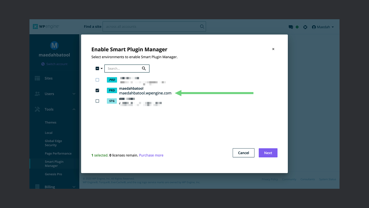 Wp Engine Smart Plugin Select Website