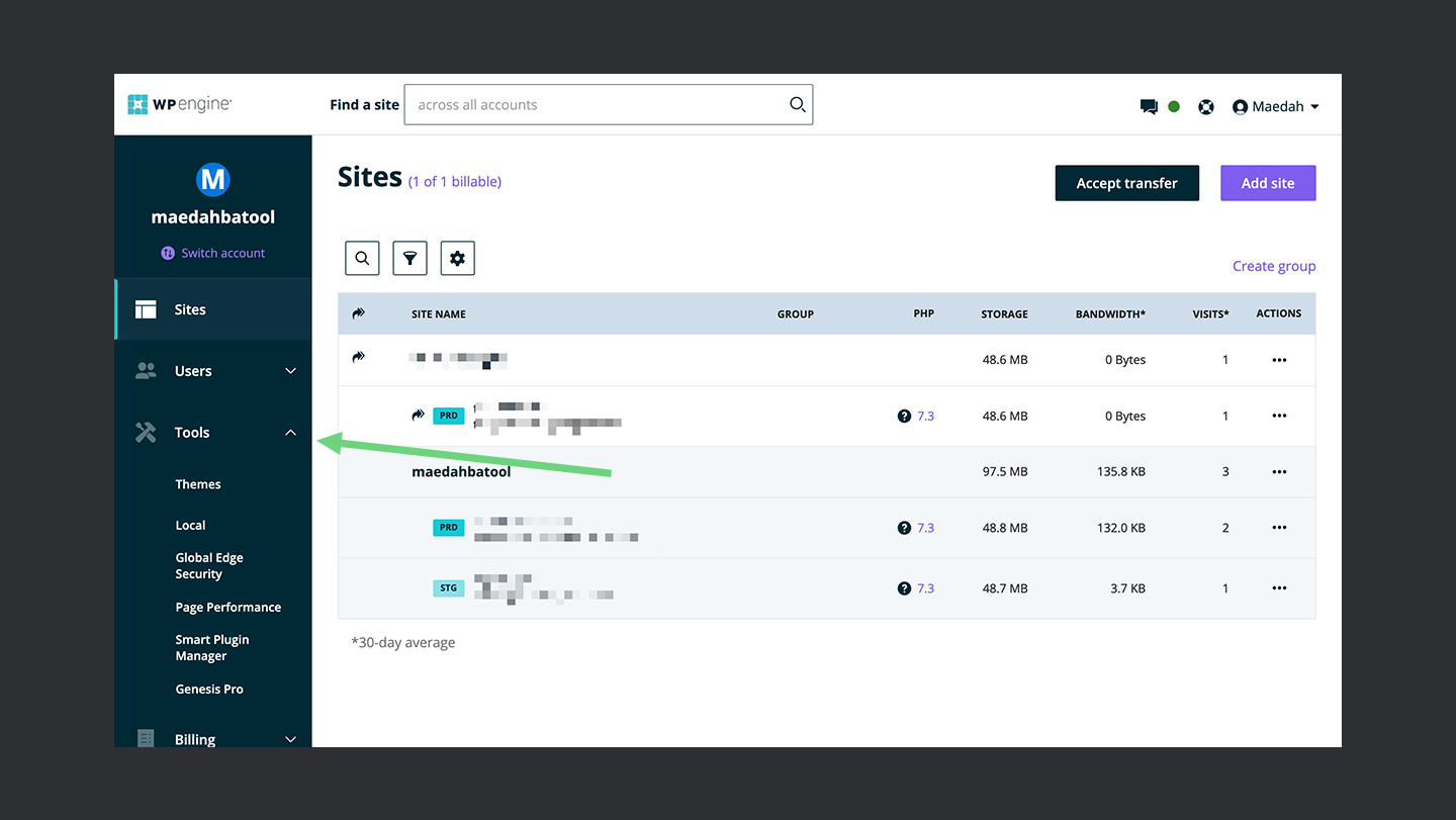 Wp Engine Dashboard