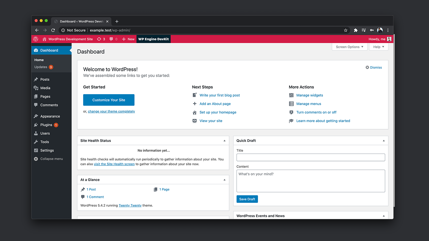 Wordpress Dashboard